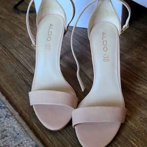 Genuine leather strap heels